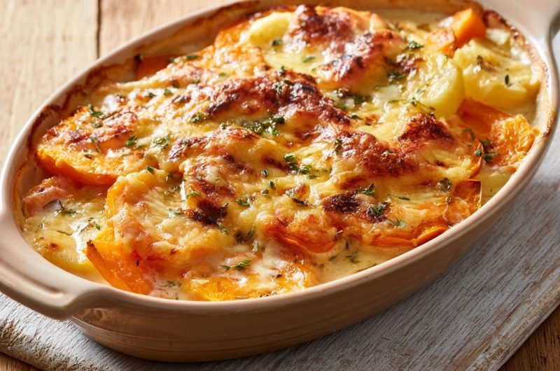 Gratin de potimarron et pommes de terre